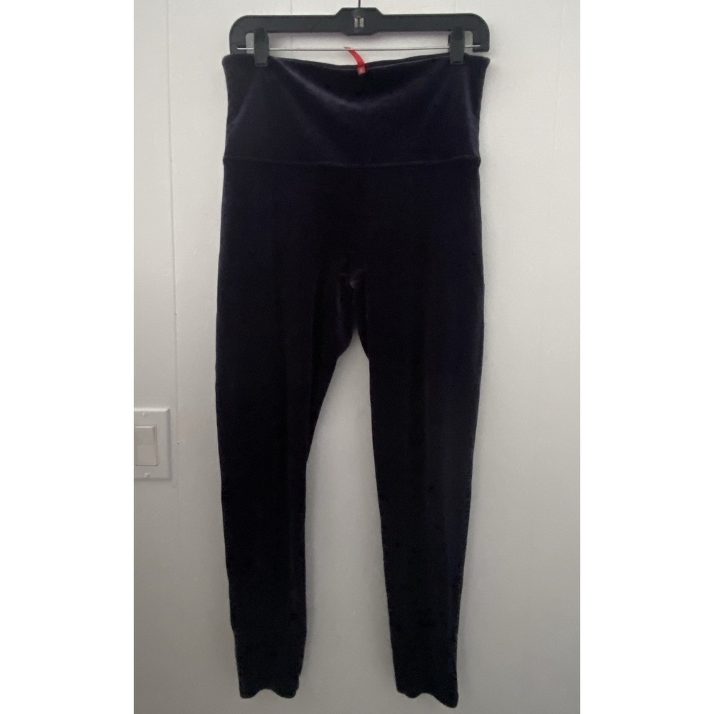 SPANX Velvet Leggings Women's Size XL Blue Style 2070 High Rise Slimming